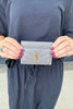 YSL Cassandre Cardholder Fog Grey