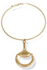 Luna Gold Horsebit Pendant Choker Necklace
