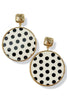 Taking A Second White Round Black Polka Dot Drop Earrings