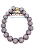 Oxidized Silver Quartz Pave Ball Necklace | Rockstar In Rome