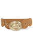 Overlooking Camel Oversized Buckle Stretch Belt