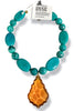 Made in the Deep South 1930s Chandelier Pendant 1960s Turquoise & Agate Necklace
