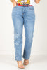 Tribal Sophia Pebble Blue Wide Leg Jean