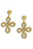 Your Choice Vintage Gold Textured Rope Cross Earrings