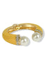 Elaine Yellow Pearl Hinge Cuff Bracelet