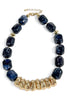True Test Navy Blue Marble Beaded Necklace