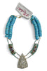 Made in the Deep South 1920s Rhinestone Dress Clip 1970s Turquoise Beads Necklace