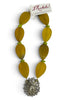 Made In The Deep South 1940s Brooch Jade Bead Necklace