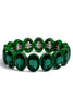 Duncan Dark Green Oval Stretch Bracelet