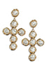 Grateful For You Cream Cross Dangle Earrings