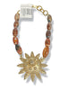Made In The Deep South 1960s Sun Brooch Agate Bead Necklace