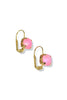 TOVA Oakland Antique Gold Electric Pink Ignite Frost Hook Earrings