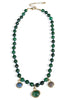 Needing Courage Green Beaded Charm Necklace