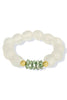 Jess Green Glass Bead Stretch Bracelet
