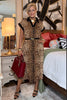 High Standards Short Sleeve Animal Print Maxi Dress