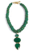 Virtue Triple Green Jade Gemstone Pendant Kelly Heishi Necklace