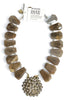 Made In The Deep South 1950s Dome Brooch 1960s Trapezoid Beads Necklace