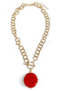 Make It Known Red Round Stone Necklace