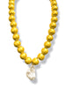 Good to Know Gold Wood and Baroque Pearl Necklace