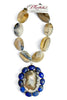 Made In The Deep South 1970s Quartz & Lapis 1960s Agate Necklace