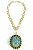 Virtue Zia Turquoise Oval Gemstone Pendant Twisted Rope Necklace