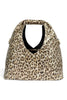 Frances Valentine Metallic Crescent Leopard Leather Tote Bag