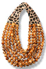 Leo Brown Leopard Beaded Layered Necklace