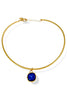 Zoe Capri Square Stone Pendant Wire Choker Necklace