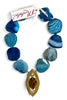 Made in the Deep South 1960s Brooch 1960s Dragon Vein Agate Beads Necklace