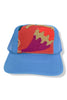 Suzani Neon Blue Kilim Patch Trucker Hat 3