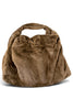 Terrance Mocha Oversized Faux Fur Tote Bag