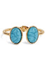 Vienna Blue Cabochon Open Cuff Bracelet