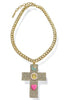 TOVA Jonah Enamel Charm Cross Necklace