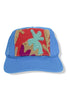 Suzani Neon Blue Kilim Patch Trucker Hat 24