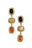 Stronger By The Day Worn Gold Multi Dangle Earrings