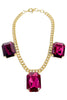 Yochi You're A Gem Fuchsia Necklace