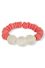 Steph Red and White Ashanti Glass Bead Bracelet