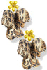 What A Moment Leopard Fabric Flower Earrings