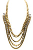 Four Strand Chain Crystal Necklace - FINAL SALE