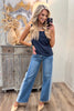 Naomi Navy Sleeveless Top