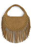 Karley Khaki Hobo Fringe Bag
