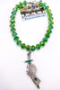 Emerald/Silver Quartz Sword Green Chandelier Crystal Necklace | Rockstar in Rome