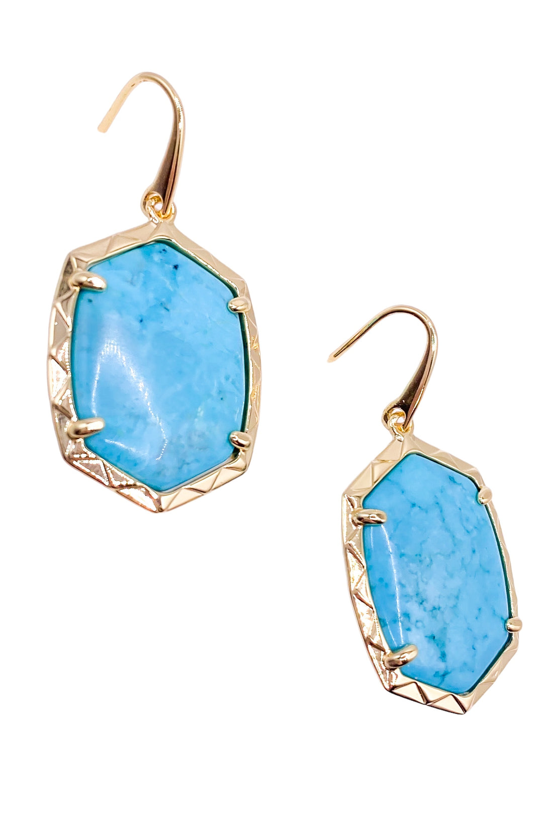 Daphne Drop Earrings - Gold Variegated Turquoise Magnesite | Kendra Sc