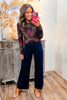 Going Ahead Navy Velvet Long Sleeve Layering Top