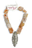 Made In The Deep South 1930s Brooch 1960s Cherry Blossom Agate Bead Necklace