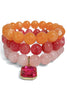 Eye Candy Fuchsia and Orange Beaded Bracelet Set