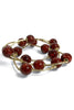 On The Average Burgundy and Gold Ball & Bar Station Bracelet Set