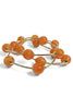 On The Average Orange and Gold Ball & Bar Station Bracelet Set