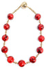 Trust Worthy Burgundy and Gold Ball Bead Necklace