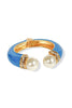Elaine Turquoise Pearl Hinge Cuff Bracelet